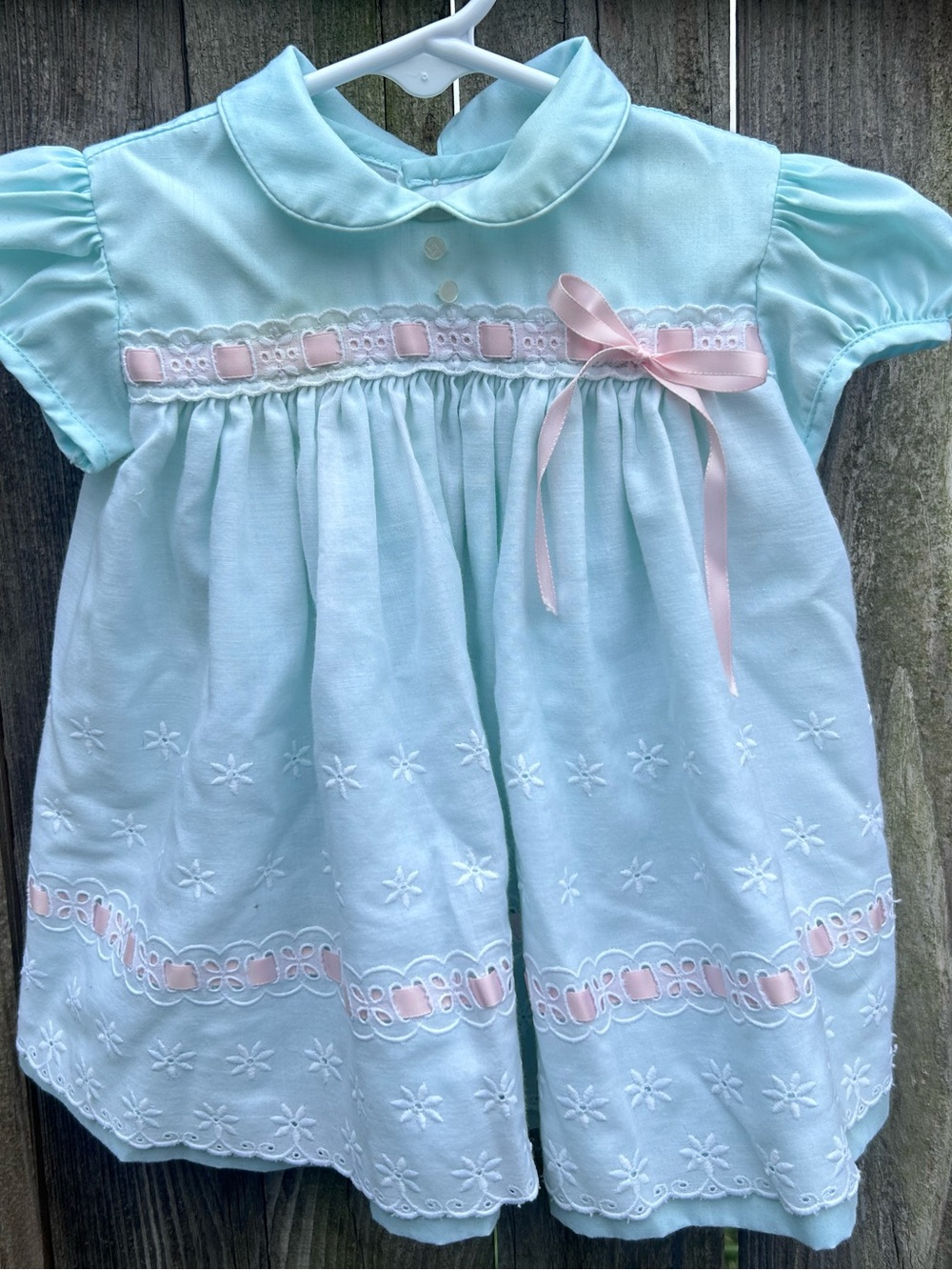 Vintage C.I. Castro & Co Pastel Blue Collar Dress